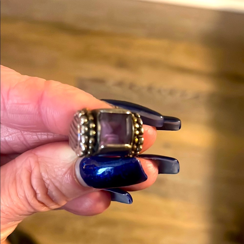 Vintage Sterling Silver and Amethyst Ring 6.5 size